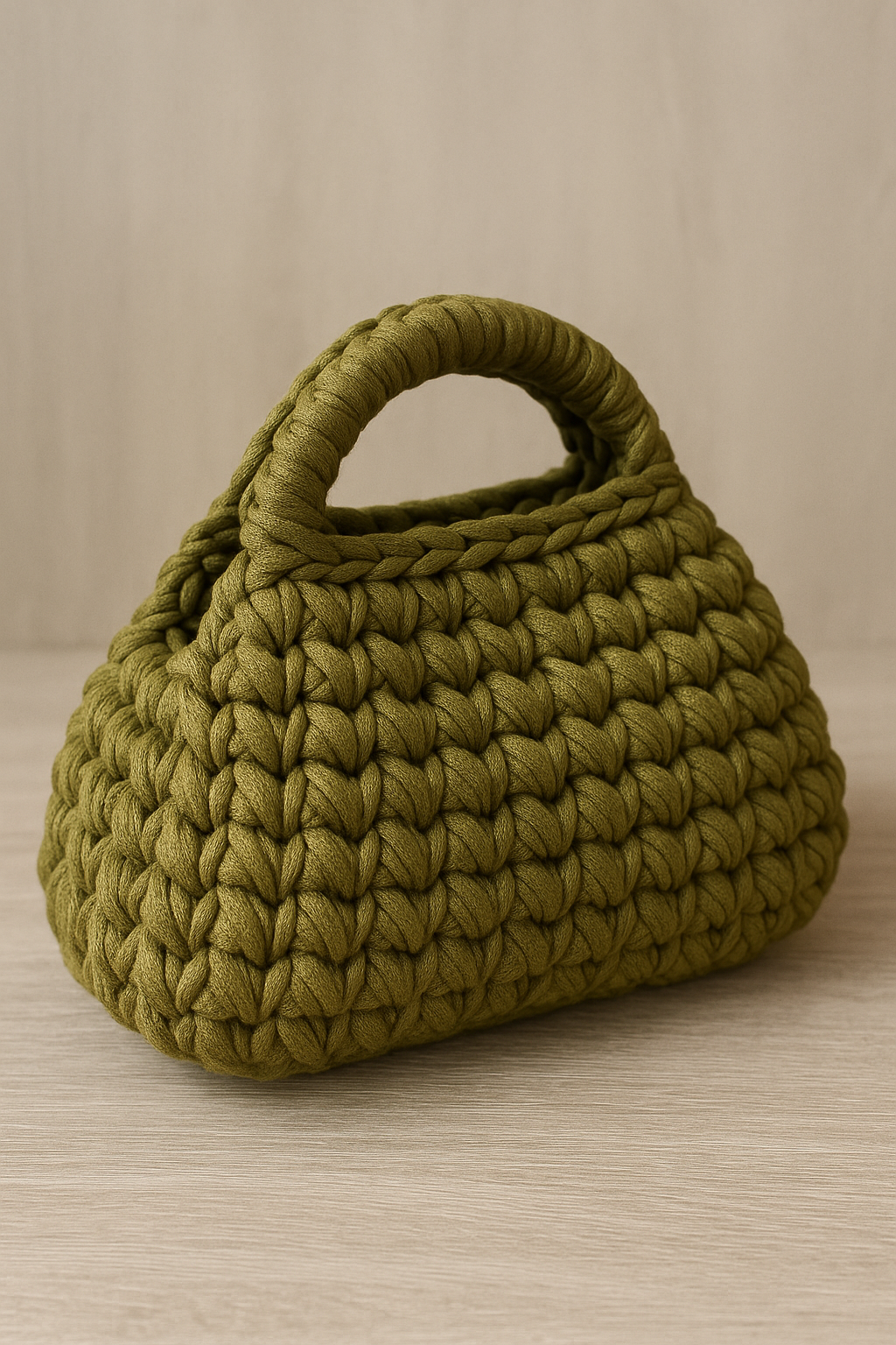 Bolso Capri Oliva de trapillo artesanal